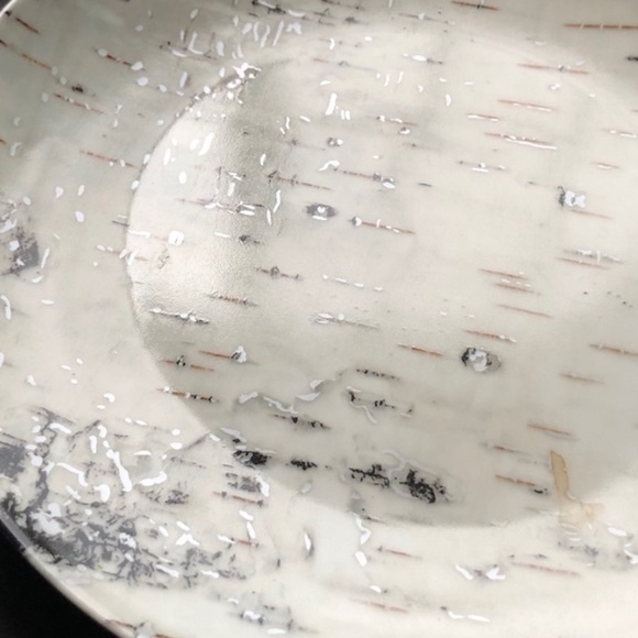 $25 Pottery Barn 8" Birch bark nature Ceramic Salad Dessert Appetizer Plate - Picture 4 of 5